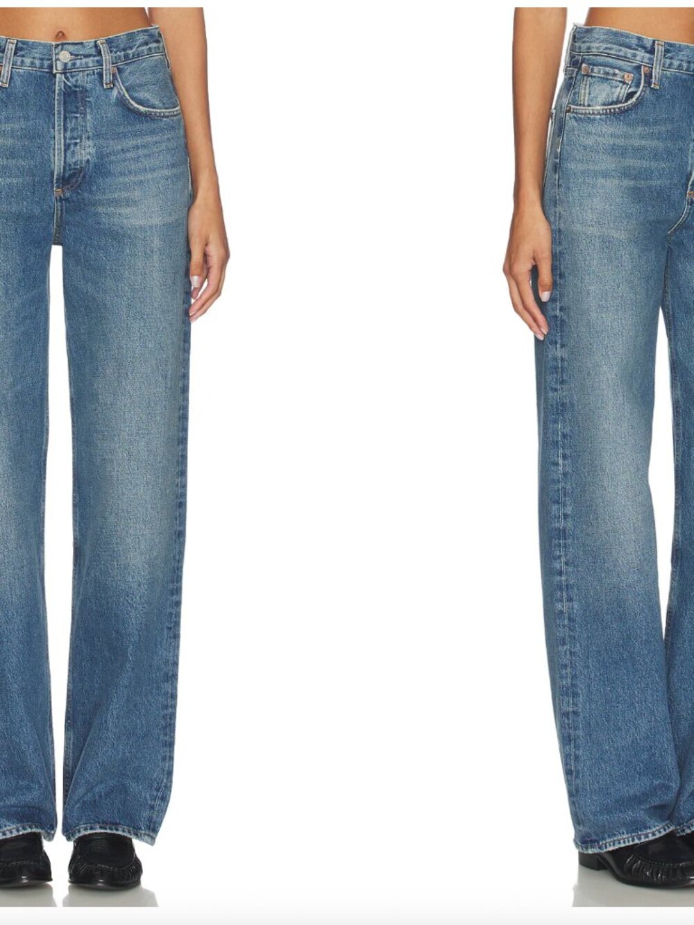 AGOLDE Ren Straight Leg Ankle Jeans Medium Blue - Size 32